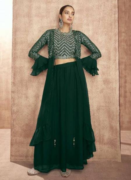 Dark Green Colour Sayuri Empress 9513 Designer Fancy Festive Wear Ready Made Collection 9516